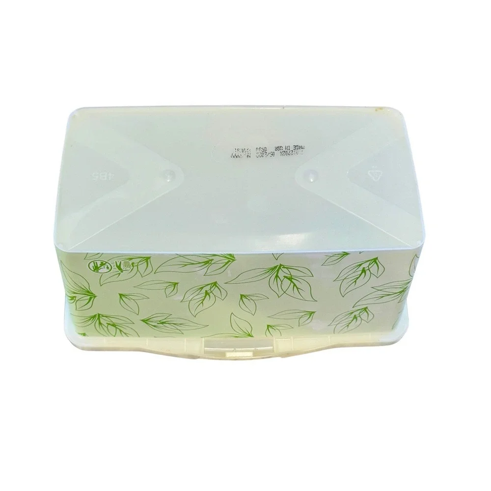 Huggies Baby Wipes Container EMPTY Wipe Case Holder White Green Leaves